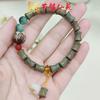 Yi Ming Xian Yuan Lotus Pod Green Sandalwood Beaded Bracelet | Bamboo Joint Design | New Chinese Couple Style Prayer Bracelet