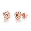 Cute Love Twist Stud Earrings Rose Gold Silver Jewelry For Women Gift Knot Post Earring HotSale E103