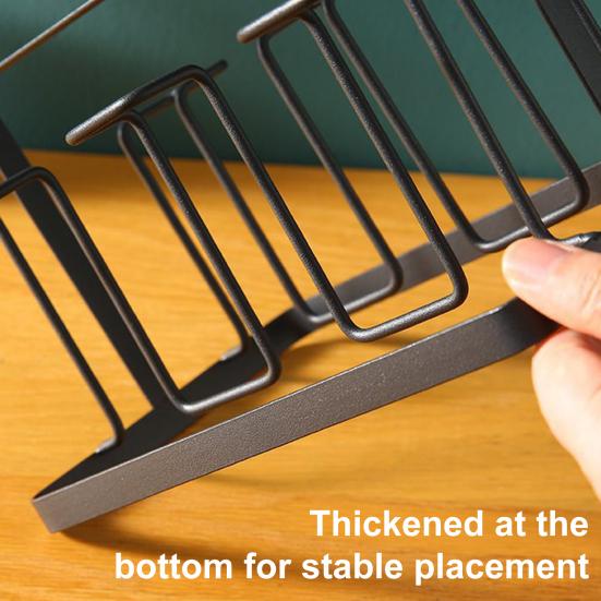 Metall Koppholder Tørkestativ med 6 Glass Opp-ned Kaffekrus Holder Organizer Plassbesparende Kjøkkenredskap