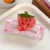 Sweet Fruit Acetate Claw Clip Watermelon Ponytail Shark Clip Hairpin Strawberry Shark Clip  Daily
