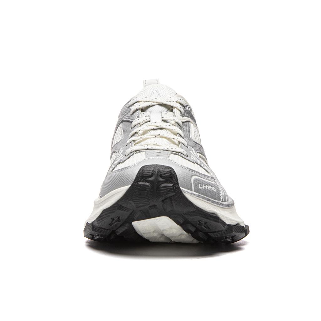 Li Ning Slip Resistant, Abrasion Resistant, Breathable Low Top Chunky Sneakers Men's White Silver AGCW055-4