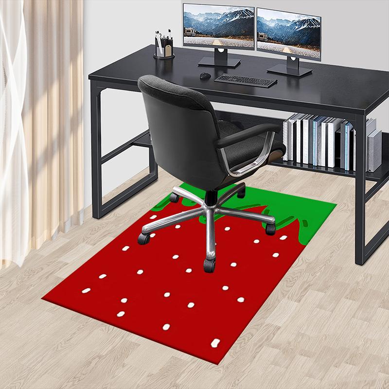 1PC strawberry green Non-Slip Floor Carpet Compatible for Office&Living Room&Bedroom&Dining room - Flat-Weave Machine-W254