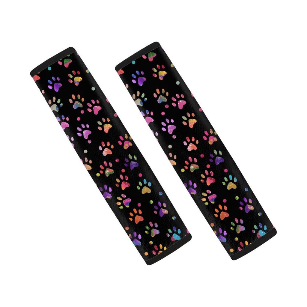 Two-Piece Dog Paw Print Seat Belt Pads for Sedans and SUVs
