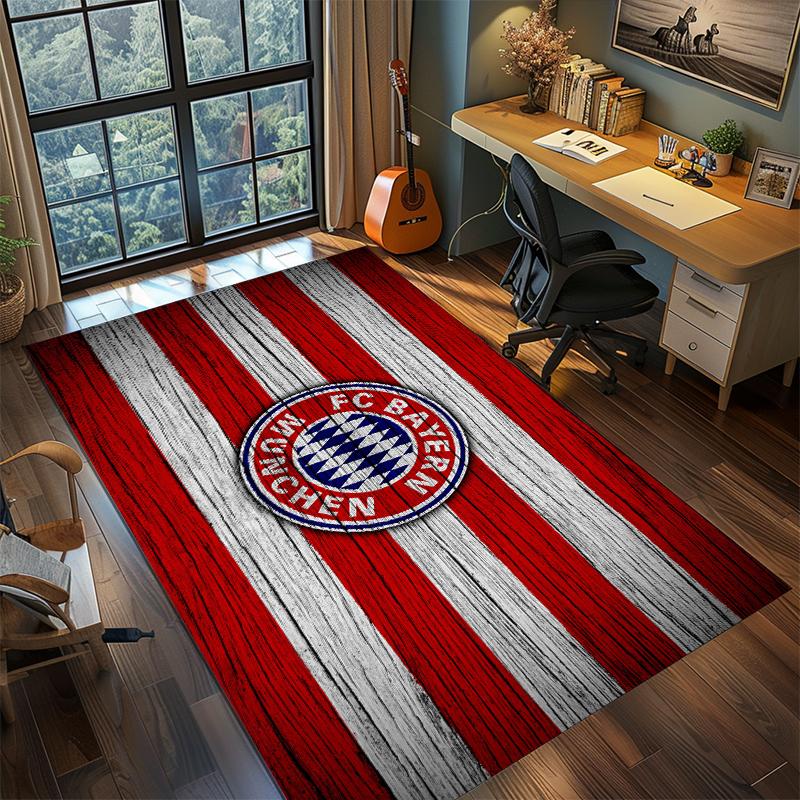 1Pc Football Team Cartoon Print Carpet High Quality Comfortable for All Seasons, Home Decor