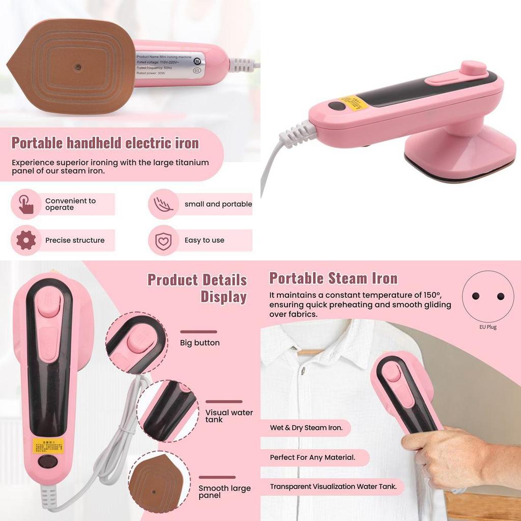 Handheld Garment Steamer With Titanium Plate For Home Use And Wrinkle Removal