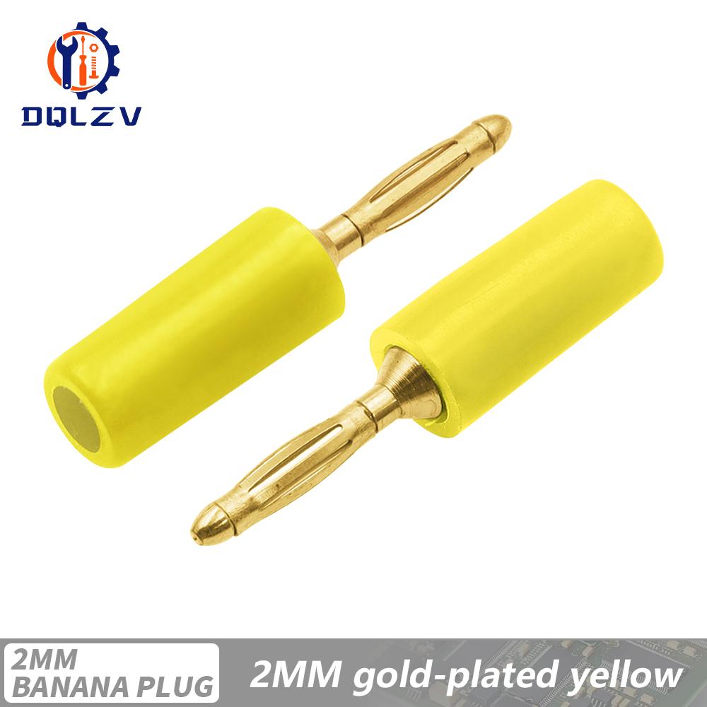 Audio Speaker Screw Banana Gold Plate Plugs Connectors Mini 2MM Banana Plug For Banana Socket