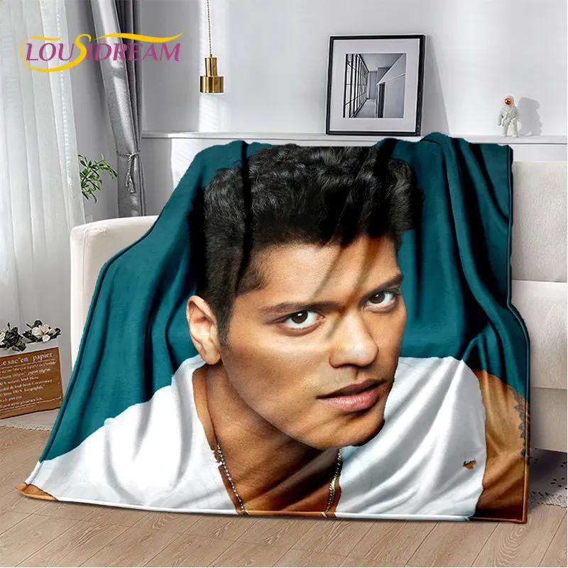 D HD Bruno Mars Singer Star Soft Plush Blanket Flannel Throw for Living Room Bedroom Bed Sofa Picnic Kids Cover