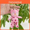 Adorable Cute Pink Polka Dot Plush Cat Keychain Doll Toy For Kids Collectors And