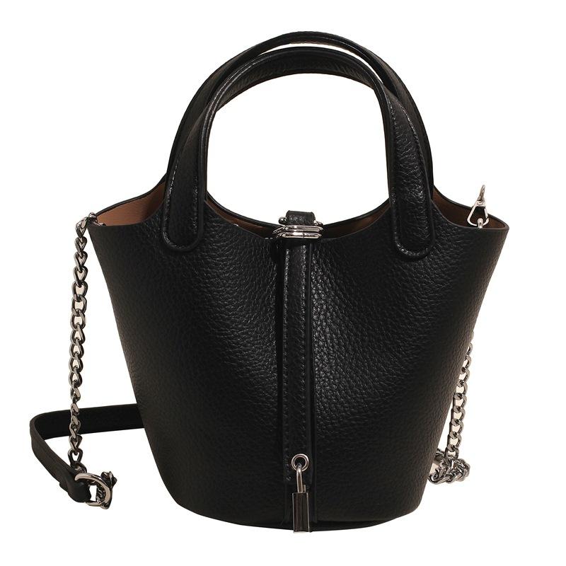 New Pink Milkshake Cabbage Basket Bag, Free Silk Scarf Bag, Women's Premium Texture Bucket Bag, Portable Women's Bag.