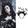 Halloween Role-Playing Headband Cute Artificial Flowers Gothic Bat Headband Creative Dance Party Costume Headwear Hair Accessory