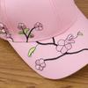 Embroidery Blossom Baseball Hat for Girl Long Brims Soft Fisherman Hat Teens Sunproof Peaked Hat Adjust Sun Hat