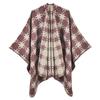New imitation cashmere women's shawl warm split cape travel four seasons double-sided outer scarf cape