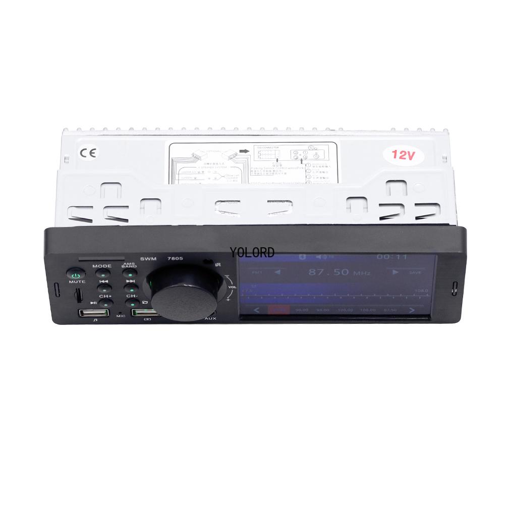 Autoradio 1 DIN 4 Pollici Pulsante Luce Colorata Bluetooth Musica Vivavoce Lettore MP5 TF USB Ricarica Telecomando Audio ISO