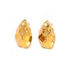 Gold Hammered Hollow Titanium Steel Earrings: Retro European and American Style, Non-Fading and Hot-Selling