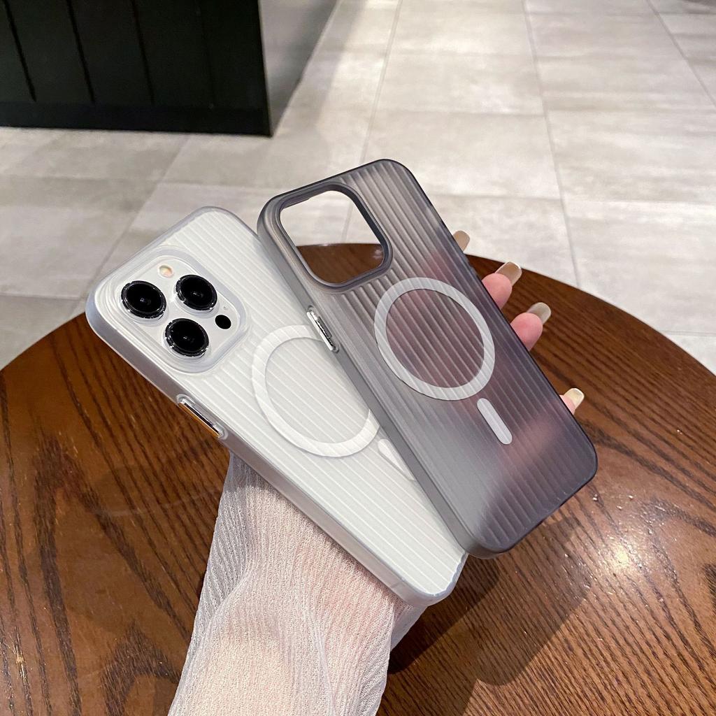 Corrugated Skin Feeling Magnetic Mobile Phone Case Is Suitable for Apple 15PROMAX Skin Feeling 14 Personality 16PRO Soft Case 11