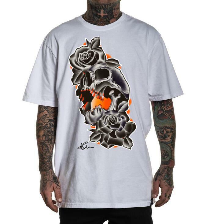 NEW Art Society x Retro Kings CRONSHAW SKULL WHITE Tee Shirt SMALL-3XLARGE S разноцветный