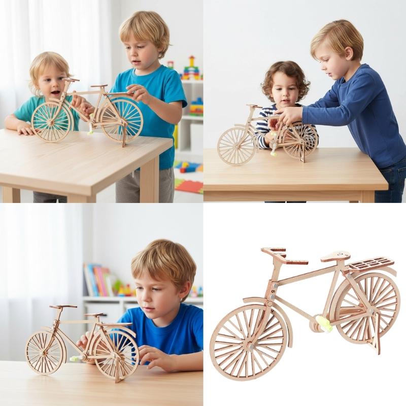 Wooden Cycle Model Construction Set For Children STEM Learning Toy Featuring Hands On Assembly And Interactive Play
