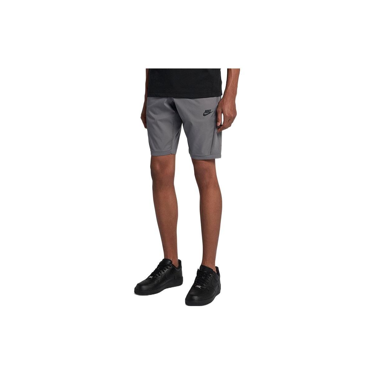 Men s Nike Solid Color Logo Drawstring Shorts Gray 886180-036 XL