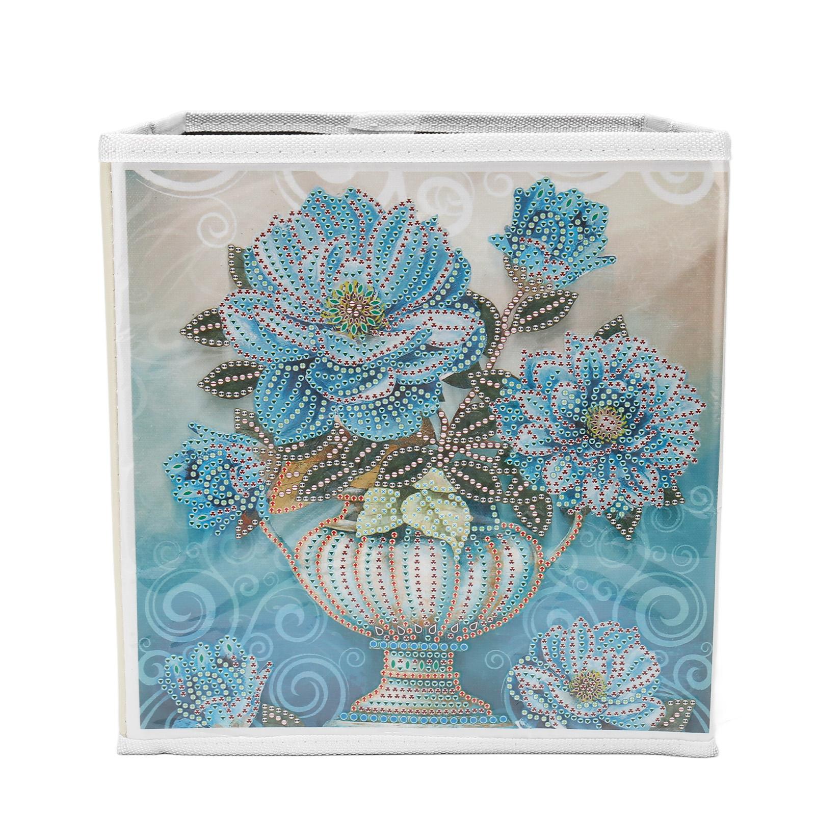 

Folding Storage Box with Rhinestone Painting Kit DIY Handcraft Improve Hands On Skills Storage Box for Home