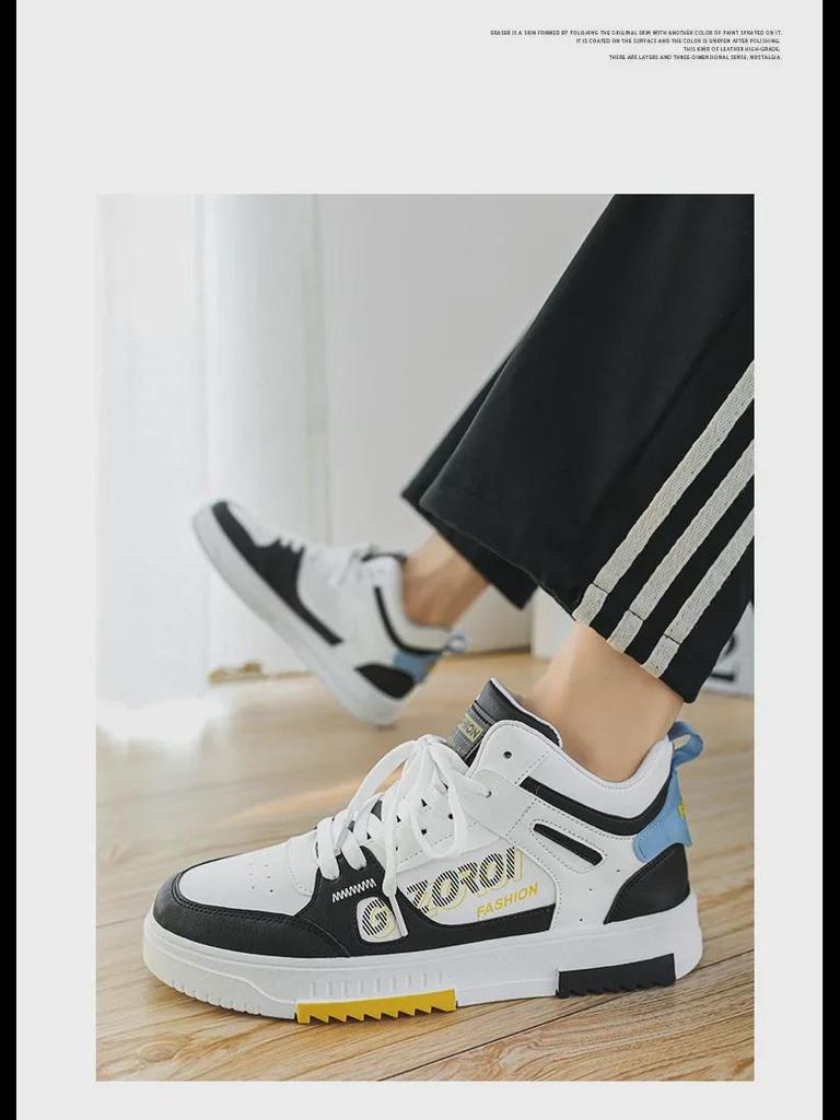 2024 Trendy White High-Top Sports Sneakers for Men & Teens