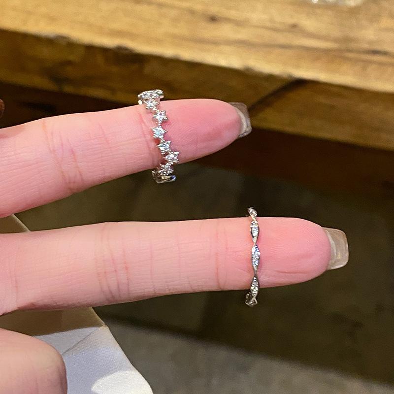 Nový personalizovaný dámský niche minimalistický prsten bez blednutí, prsten na ukazováček pro pár s otevřenými ústy