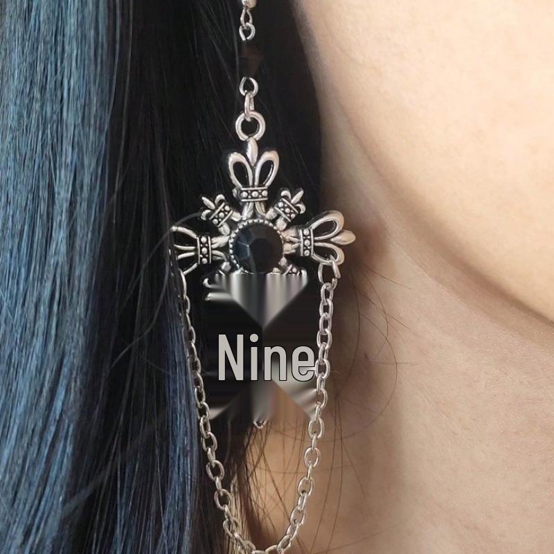 European Gothic Harajuku Cross Chain Earrings for Halloween
