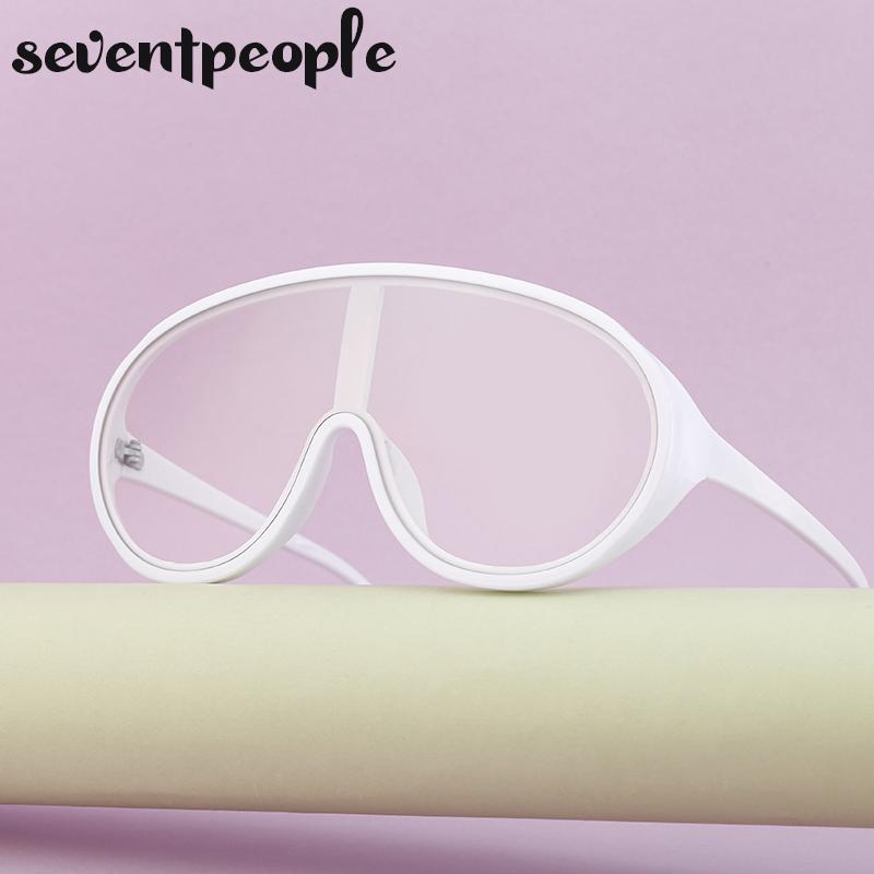 Oversized Shield Sunglasses Women Men  Luxury Brand Designer Fashion One-Piece Sun Glasses For Female Punk Big Frame Shades