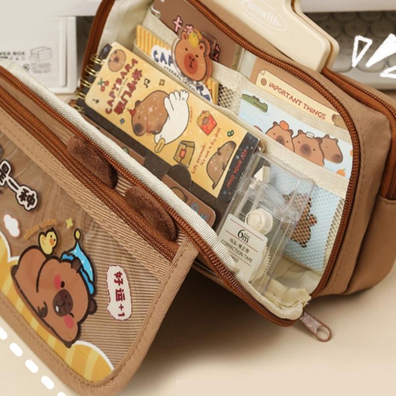 Pencil Case Cartoon Capybara Pen Bag Large Capacity Pencil Pouch Lovely Pencil Bag School Office Supplies for Student