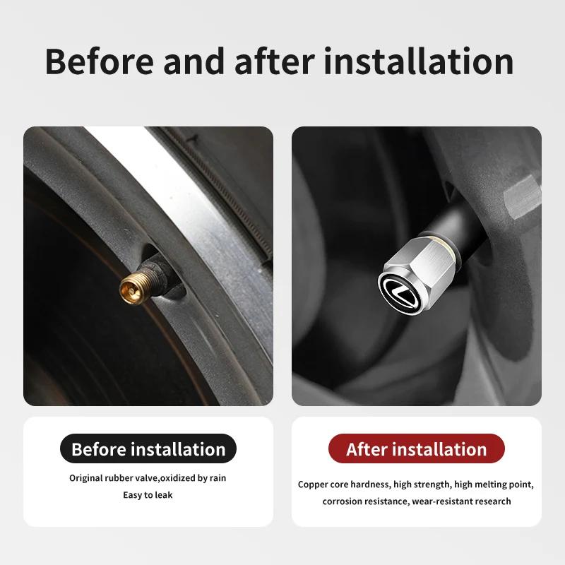 Interior Stickers 5PCS Car-Styling Wheel Tire Valve Rims Stem Caps Dust Decor For Lexus CT200h ES250 ES300h NX300h RX350 IS250 I ysbn77