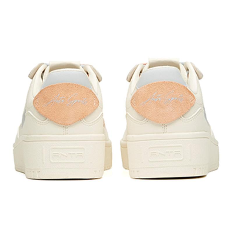 Anta Life Collection Anti-Slip Wear-Resistant Low-Top Skateboard Shoes Women's White Blue Pink Sneakers