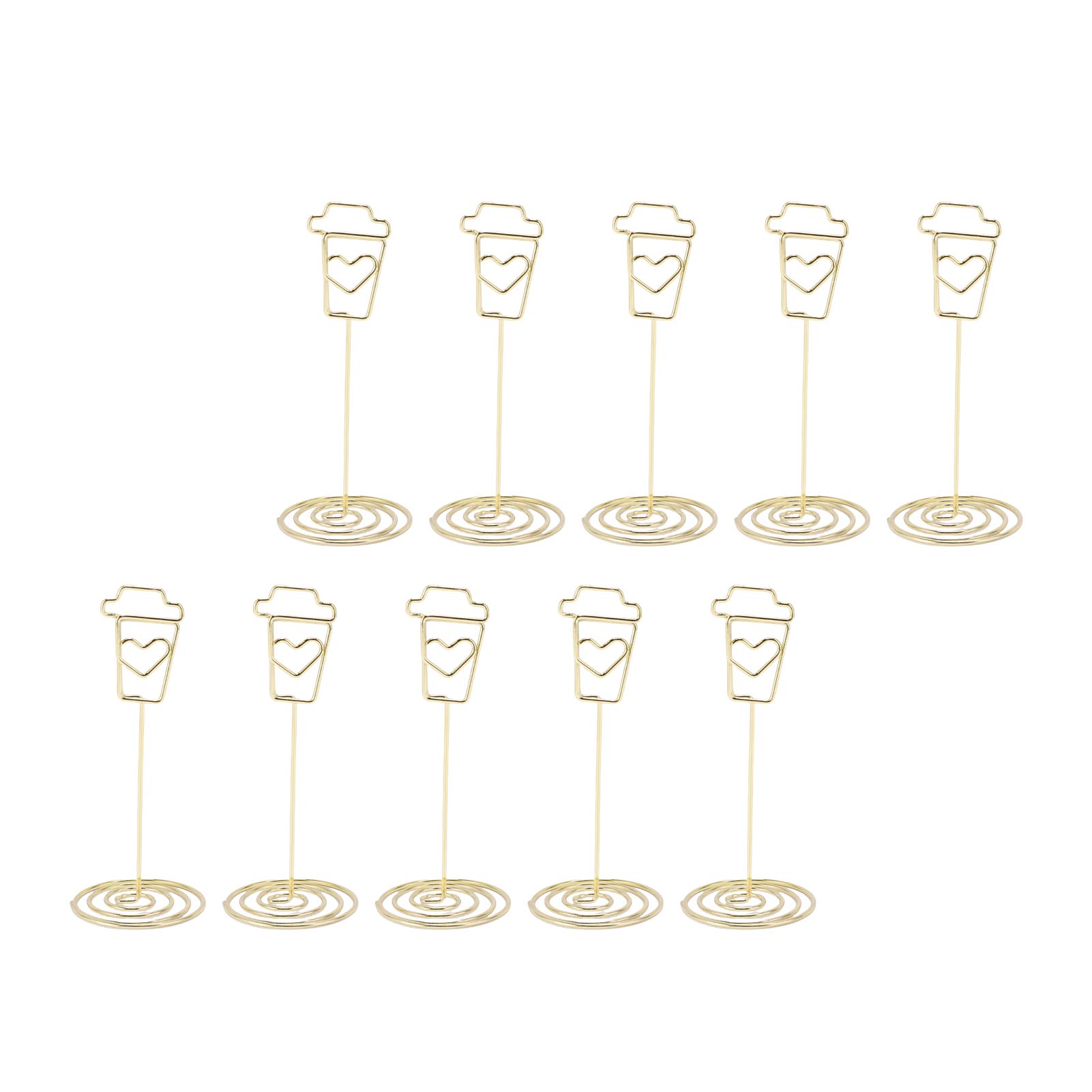 

10Pcs Table Card Holder Reusable Metal Iron Place Stands Display Clips for Weddings Events Restauran Gold