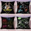 Colorful Graffiti Game Gamepad Cushion Cover Soft Short Plush Double-Sided Printing Home Decor Machine Washable Pillow Case Gift