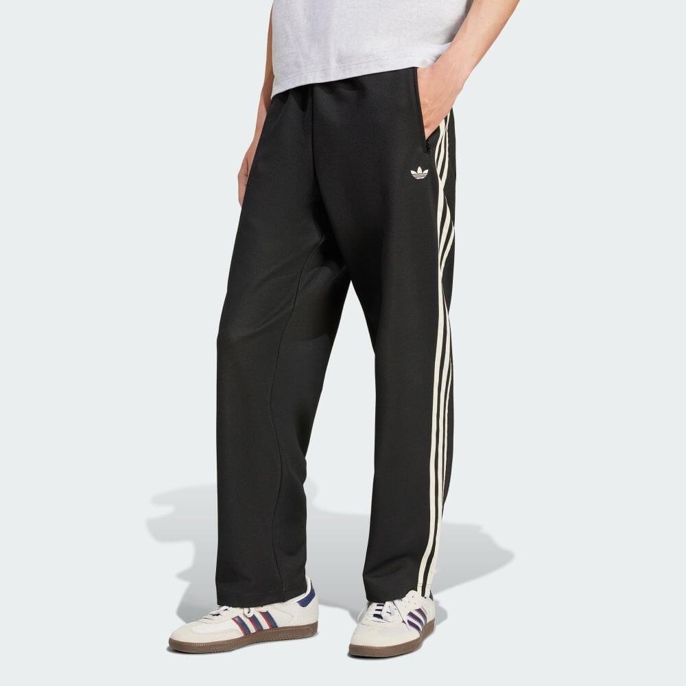 Adidas Originals 70S Fashion Striped Retro Sports Casual Pants Men Bottoms Black JN5976
