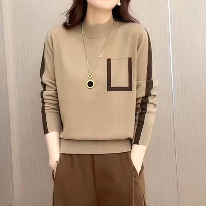 

Осенне-зимняя мода Повседневные Удобные Свободные Футболки с длинным рукавом и круглым вырезом Однотонные Простые Ретро Женская одежда XXL