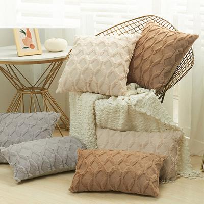 1pc Diamond Pattern Luxury Faux Fur Throw Pillow Cover, Deluxe Decorative Plush PillowCase, Cushion Cover Shell For Sofa Bedroom