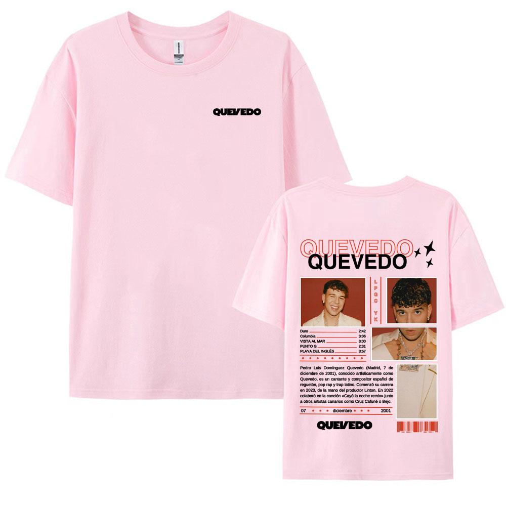 Rapper QUEVEDO Album 2025 Tour T Shirt Fashion Classic Hip Hop Streetwear T Shirts for Unisex Women Casual Cotton Oversized Tshirt