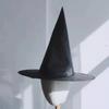 12Pcs Halloween Decoration Witch Hat Cap Costume Accessory Halloween Party Horror Props Oxford Hat Pure Black Pointed Hat Magic Hat