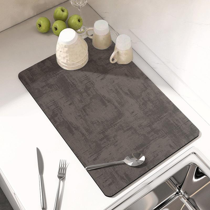 Kitchen Drain Mat Countertop Slip-resistant Moisture-wicking Mat Countertop Dish Drain Mat Coffee Machine Table Top Tea Mat