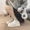 Platform White Shoes Women's Spring and Summer 2025 New Ins Tide Inner Height Increase Versatile Niche Design High-end Casual Shoes