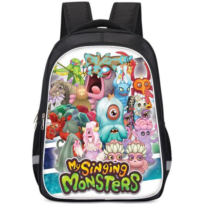 Durable Nylon My Singing Monsters Backpack With Vibrant Prints For School Kids