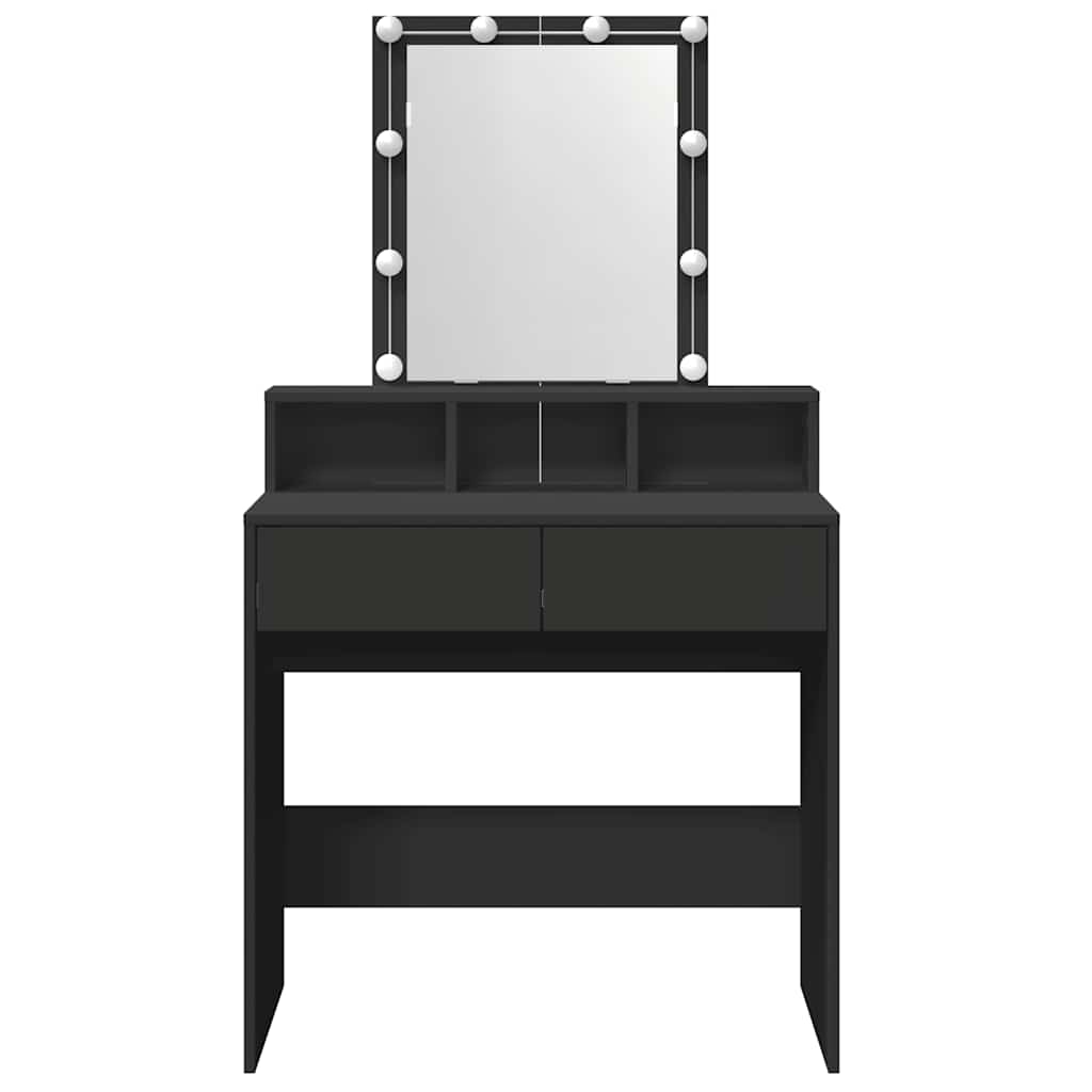 Vidaxl Dressing Table With LED Lighting, Black, 80X41X144.5 Cm
