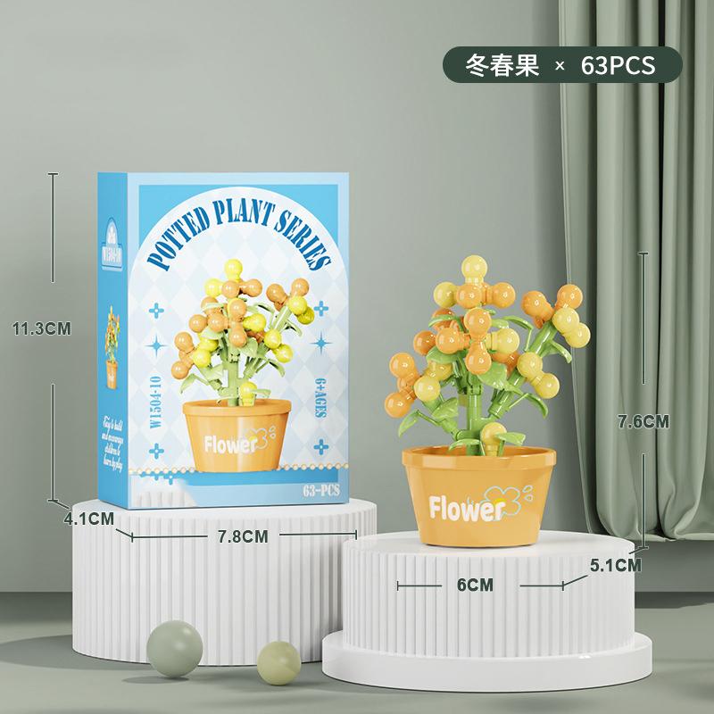 Flower Bouquet Mini Particle Building Blocks Flower Kit 3D DIY Creative Plants Micro Bricks for Home Decor Girl Gift Adults Kids