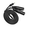3.5mm To Dual XLR Cable Male 1 8 Inch To 3 Core Double XLR Audio Cable 4.9Ft TRS Audio Adapter Stereo Microphone Cable