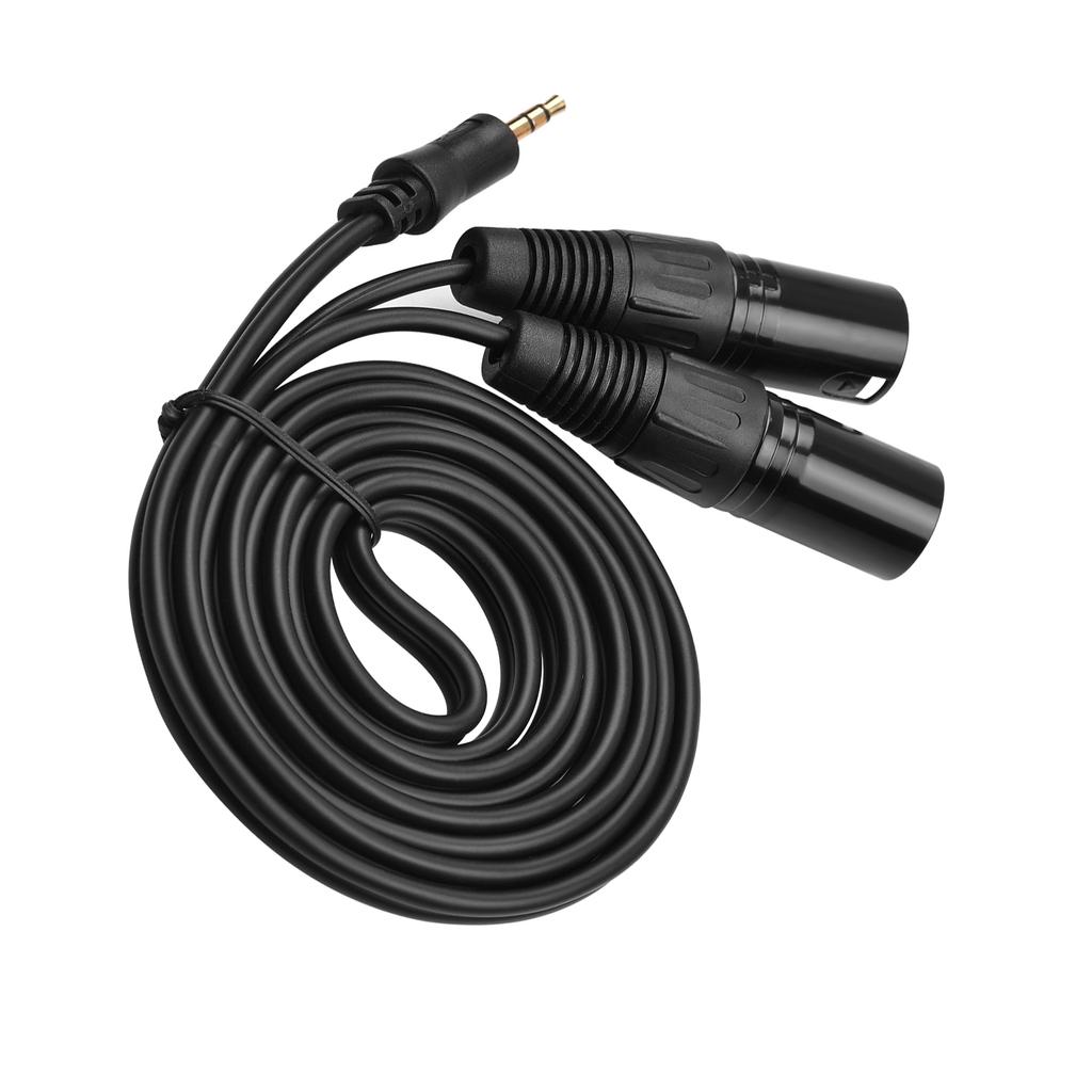3.5mm To Dual XLR Cable Male 1 8 Inch To 3 Core Double XLR Audio Cable 4.9Ft TRS Audio Adapter Stereo Microphone Cable