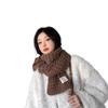 Polyester Thick Knitted Scarf Solid Color Fall Winter Warm Scarf Warm Neck Wrap  For Women
