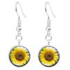 Vintage Sonnenblumen Schmuckset Mit Legierung Anhänger Kette Ohrringe Für Damen