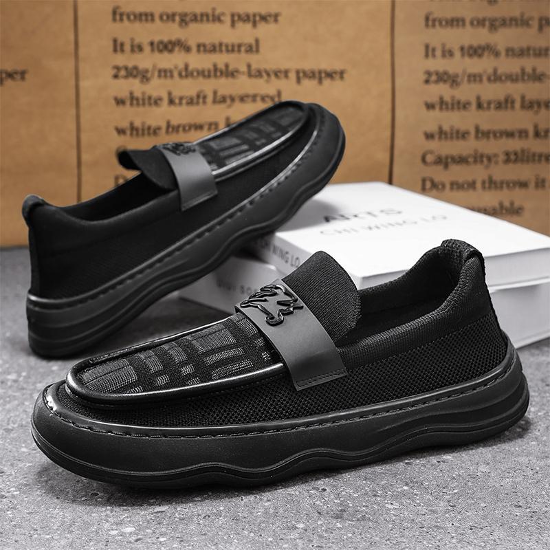 

New Breathable and Anti Lip Loafers Vulgarized Shoes Men s Casual Sports Shoes - Comfortable and Versatile British Style 44 чёрный