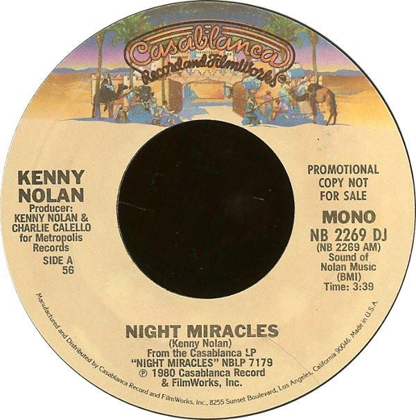 

7inch Record KENNY NOLAN - Night Miracles NB2269DJPROMO Casablanca 1980 US Soul/Funk Used