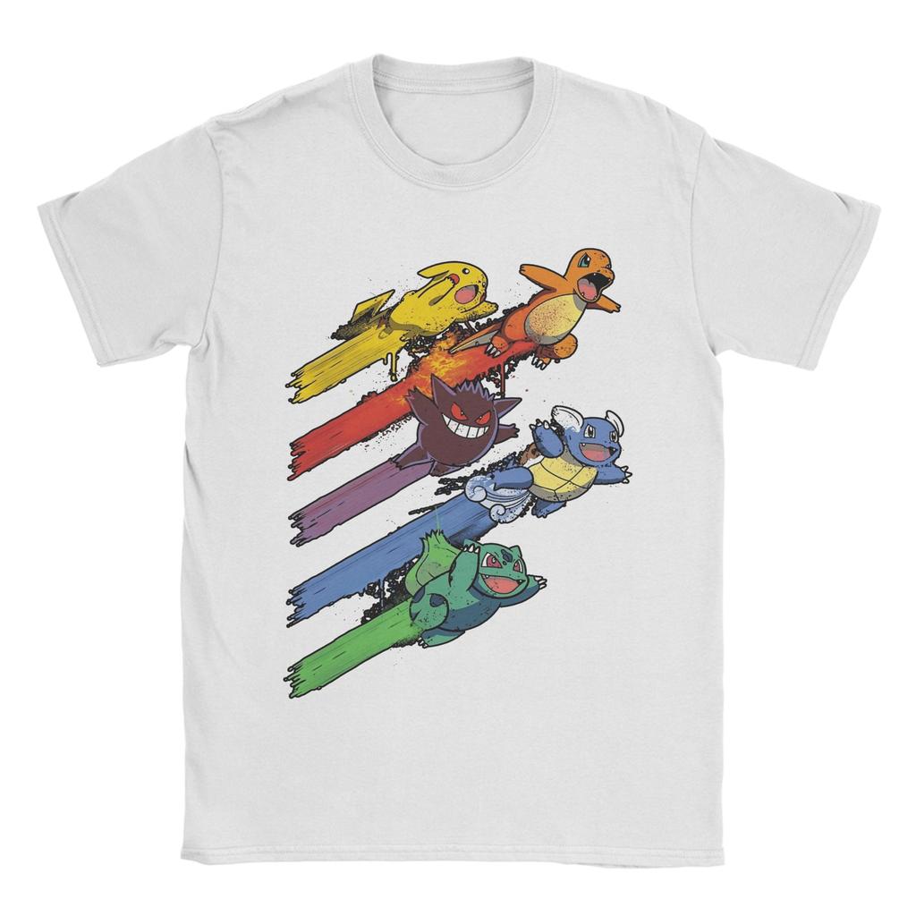 Pokemons T Shirts for Men 100 Cotton Funny TShirts Round Neck  Tee Shirt Short Sleeve Clothing Gift Idea