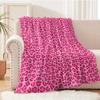 VIKAMA Hot Pink Leopard Print Flannel Throw Blanket Sofa Bed Nook Decor Soft Bedroom AC Nap Blanket Y2K Girly Birthday Home Gift